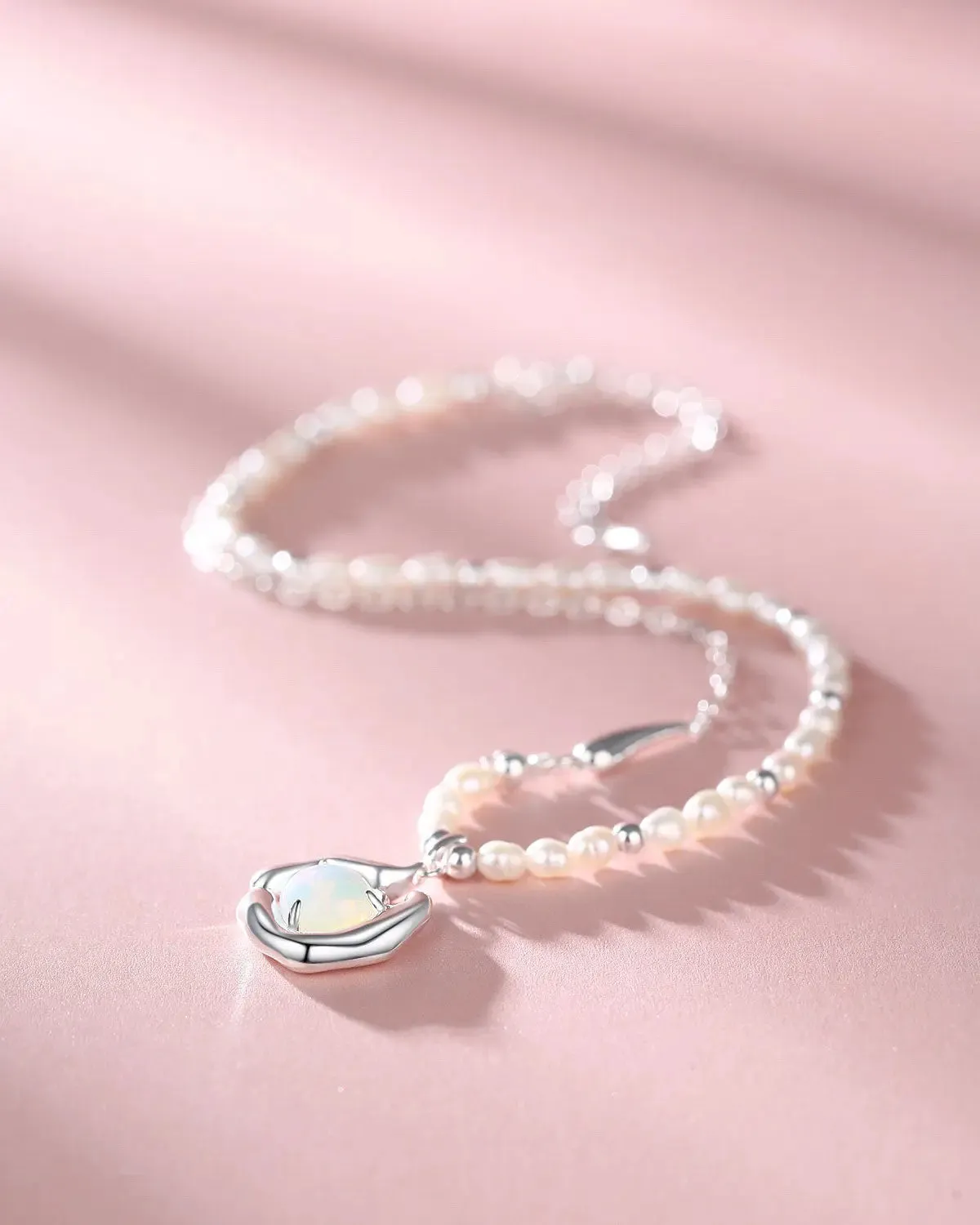 Moonstone Pearl Necklace
