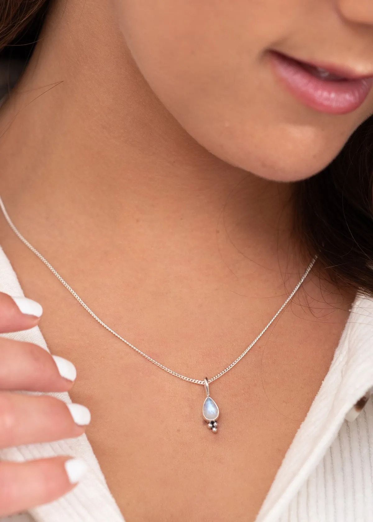 Moonstone Teardrop Necklace