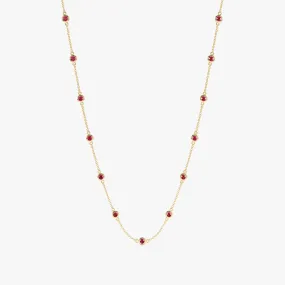 Multi Ruby Station Necklace, Gwen