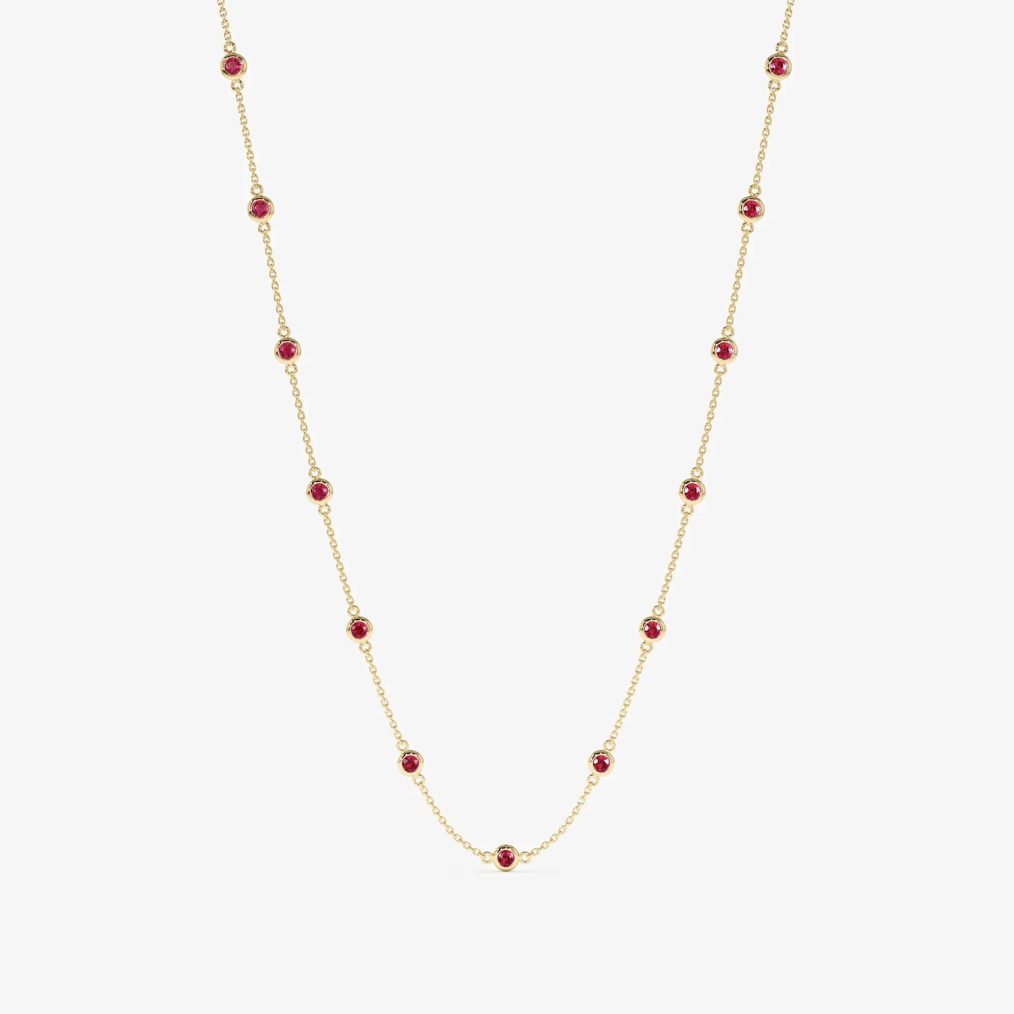 Multi Ruby Station Necklace, Gwen