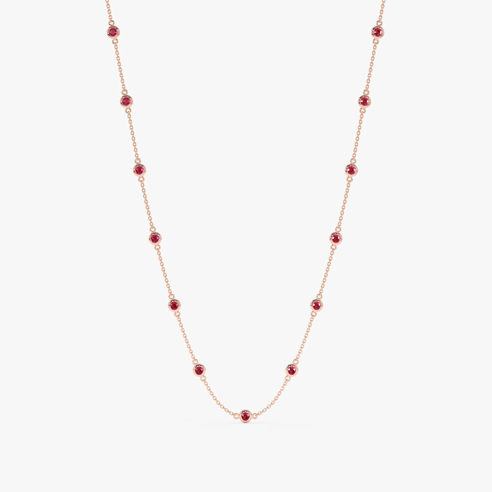 Multi Ruby Station Necklace, Gwen