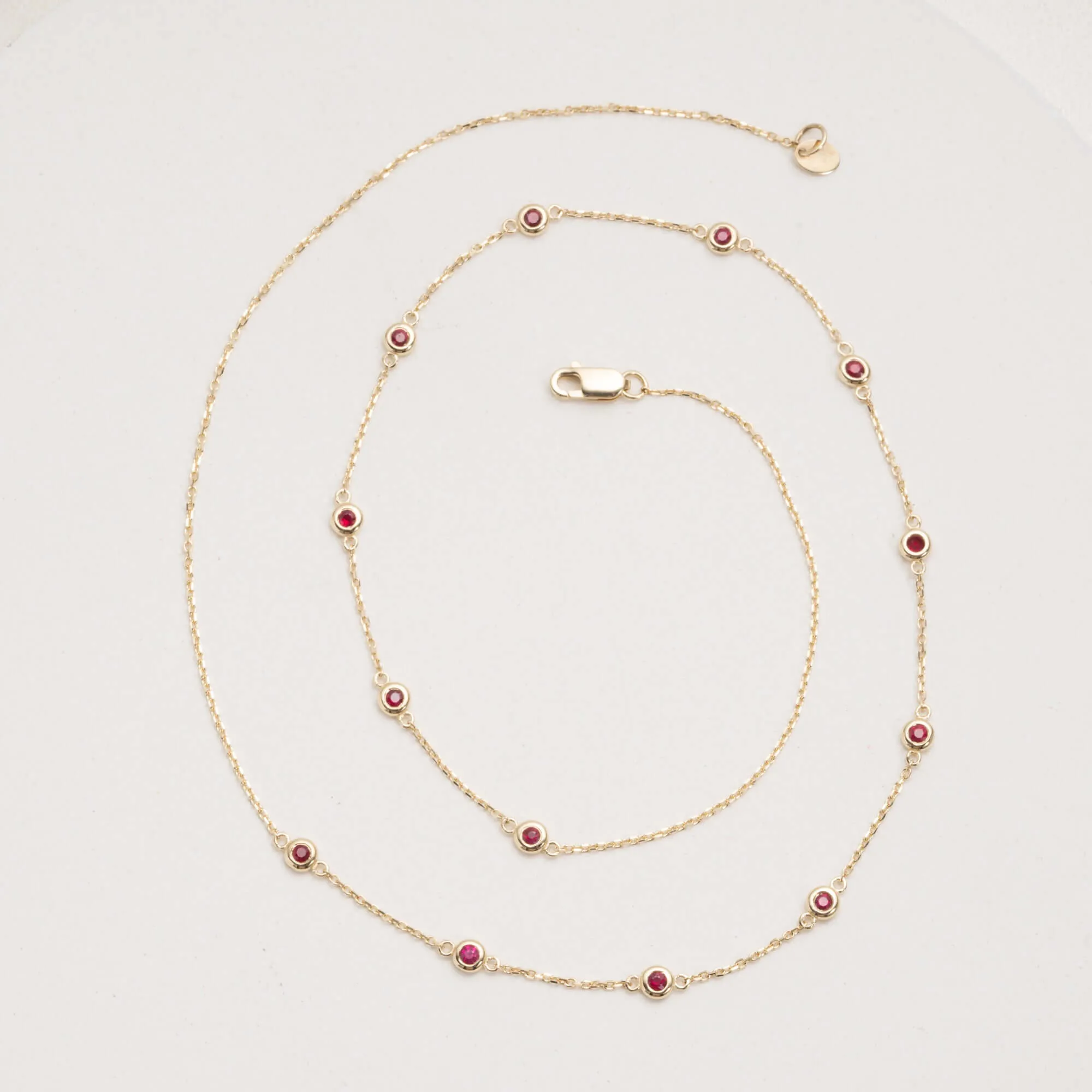 Multi Ruby Station Necklace, Gwen