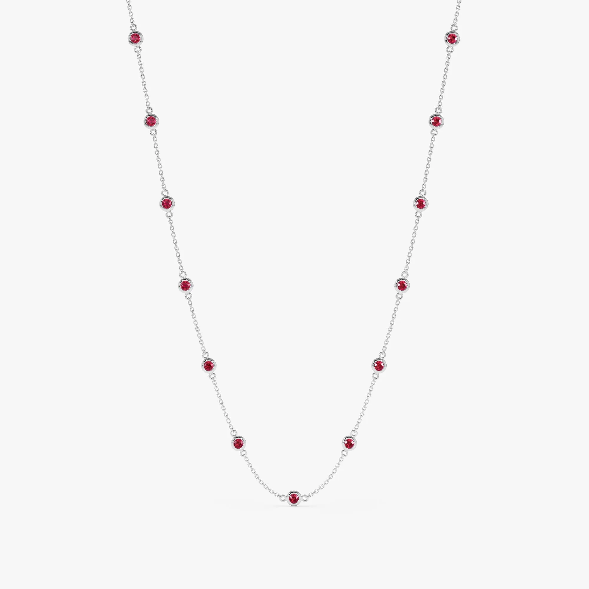 Multi Ruby Station Necklace, Gwen