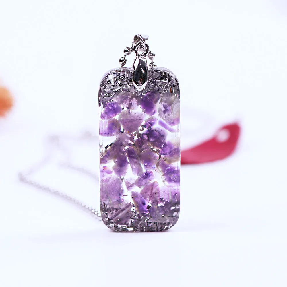 Natural Crystal Reiki Energy Life Of Tree Healing Orgonite Necklace