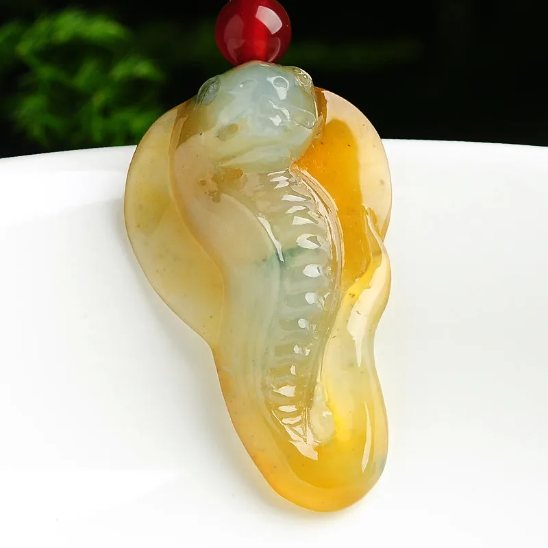 Natural Jade Pendant Jadeite Cobra Pendant PT33