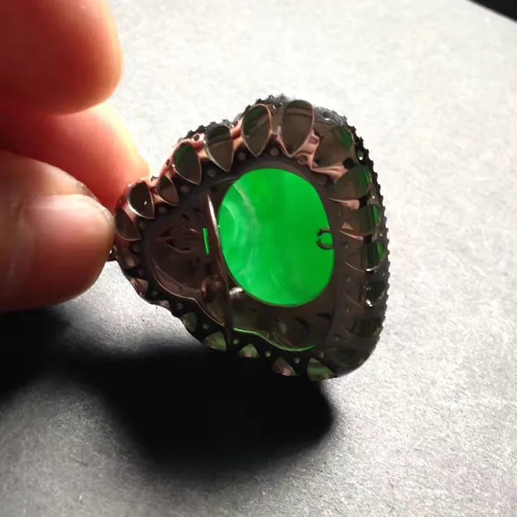 Natural Jade Pendant Jadeite Gold Buddha Pendant PT225