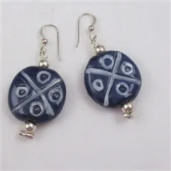Navy Blue Kazuri Earrings Fair Trade