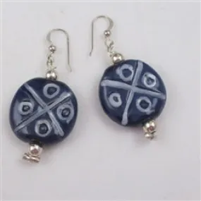 Navy Blue Kazuri Earrings Fair Trade