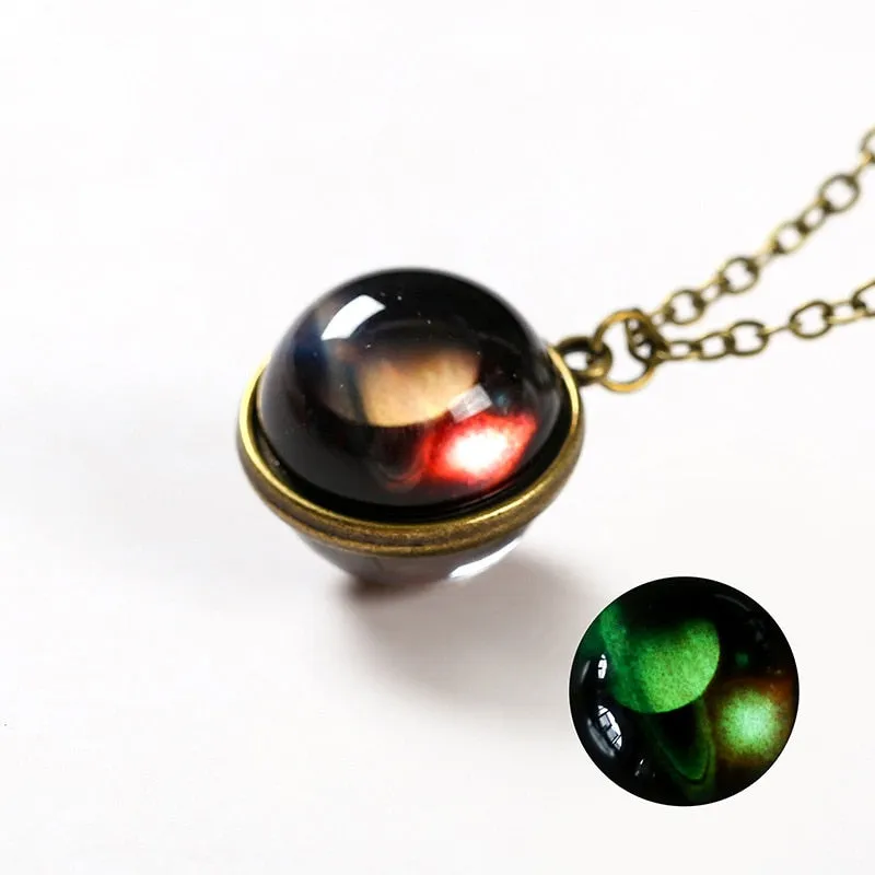 Nebula Galaxy Double Sided Pendant Necklace