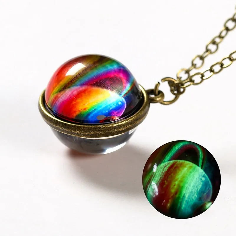 Nebula Galaxy Double Sided Pendant Necklace