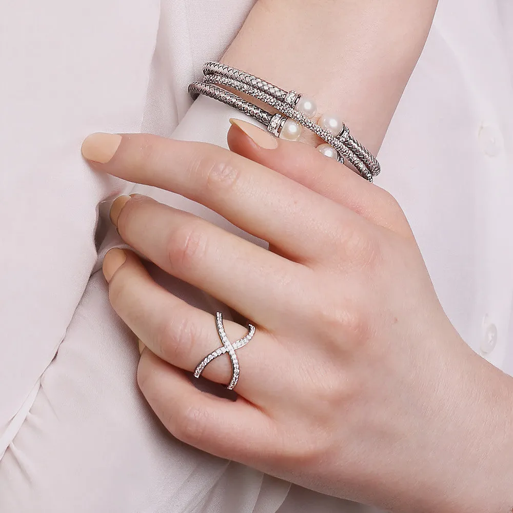 Oxidised Pearl Bracelet
