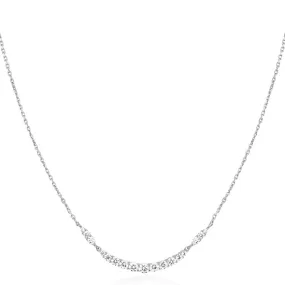 Pave Arc Necklace in Sterling Silver