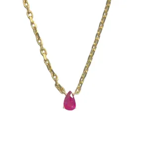 Pear Ruby Necklace