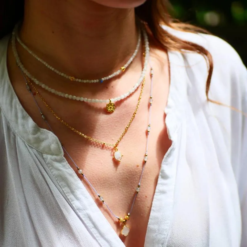 Prayan Boho Moonstone Necklace