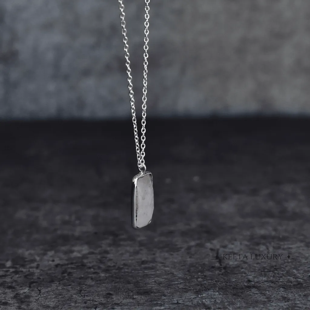 Rectangular Strength - Moonstone Necklace