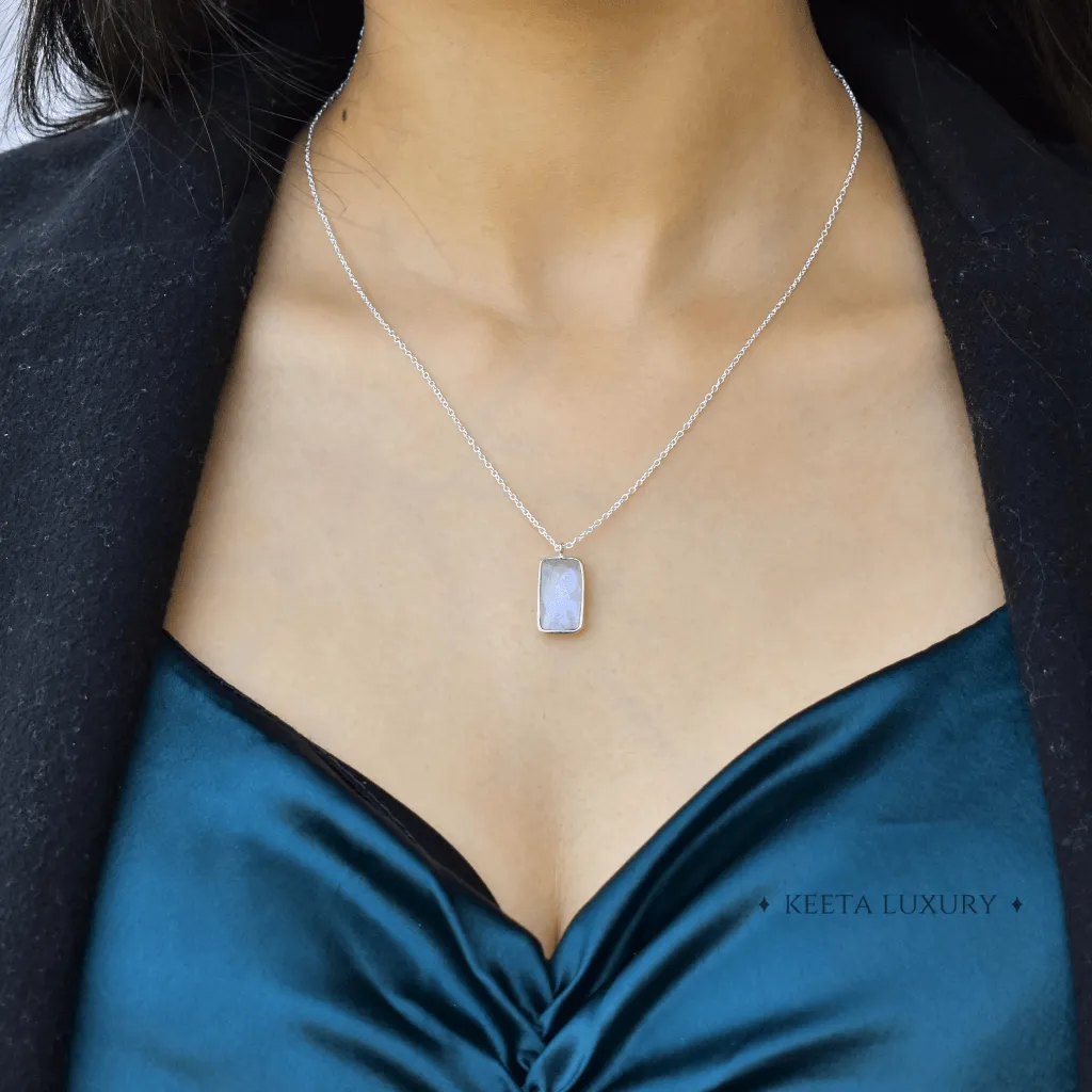 Rectangular Strength - Moonstone Necklace
