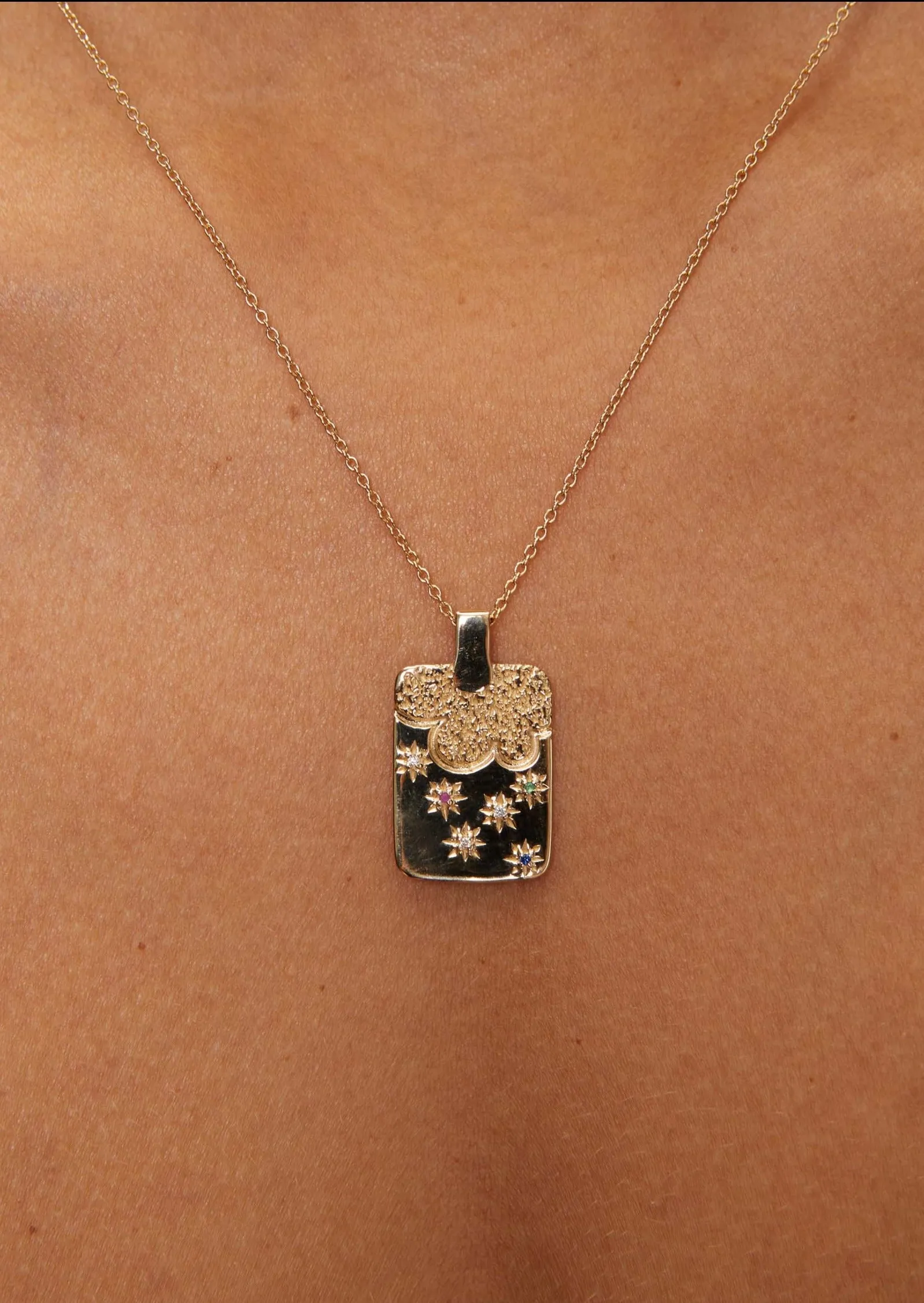 Reflection Sketch Tag Necklace