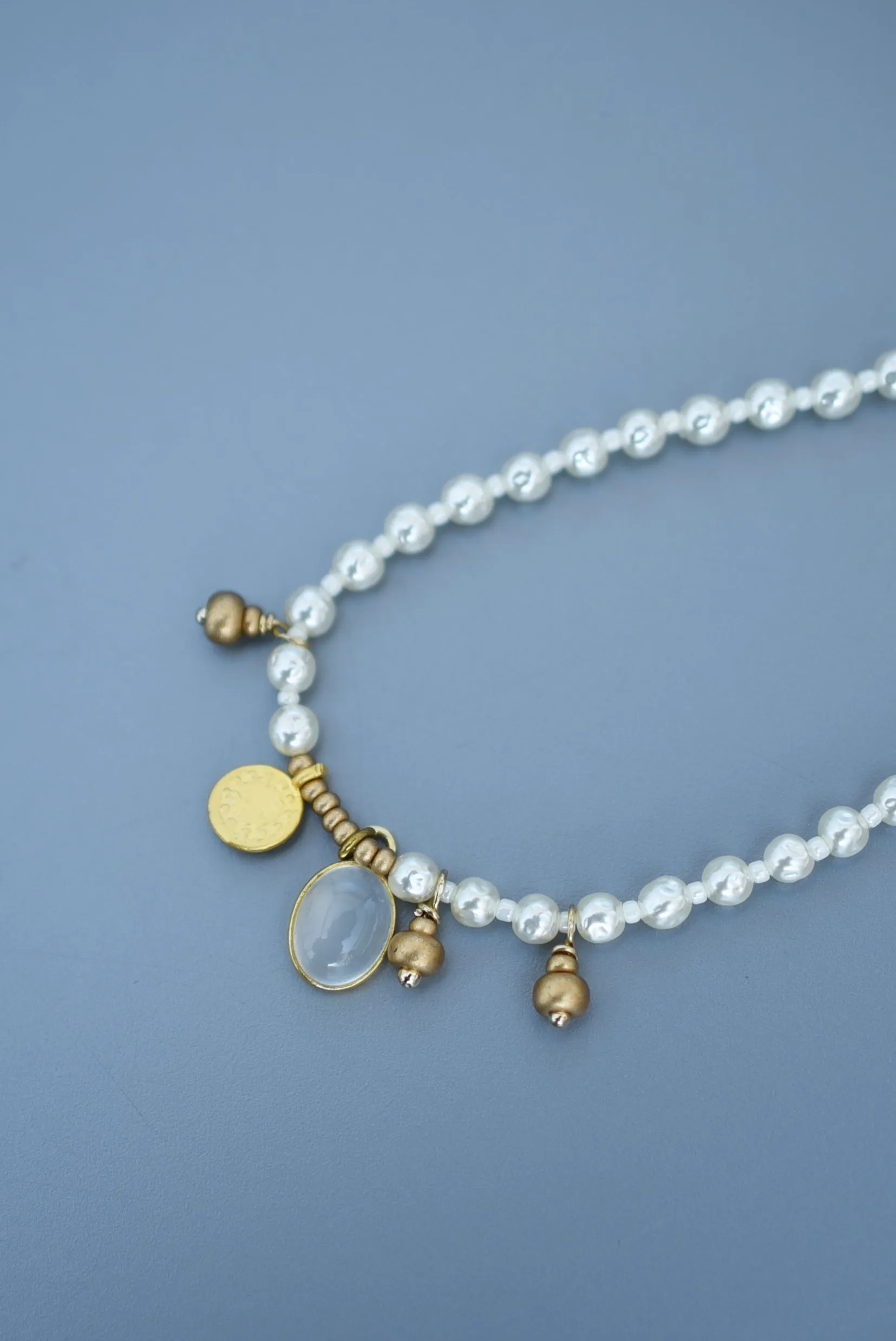 rocaille glass pearl necklace