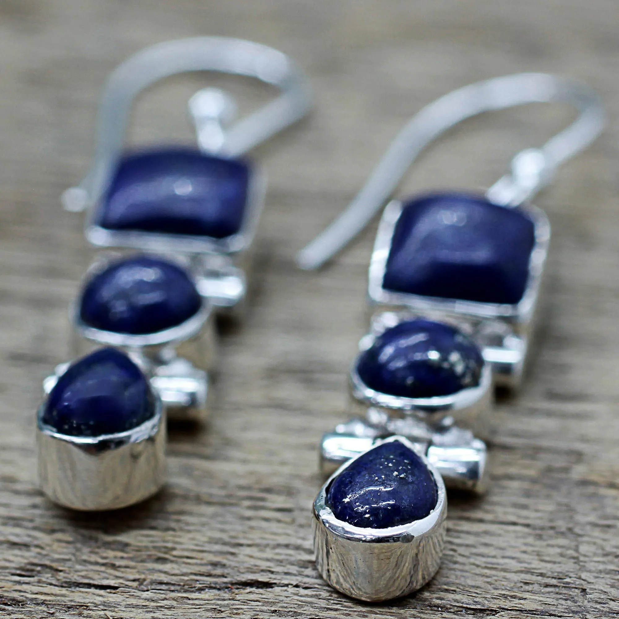Royal Glamour Lapis Lazuli Drop Earrings