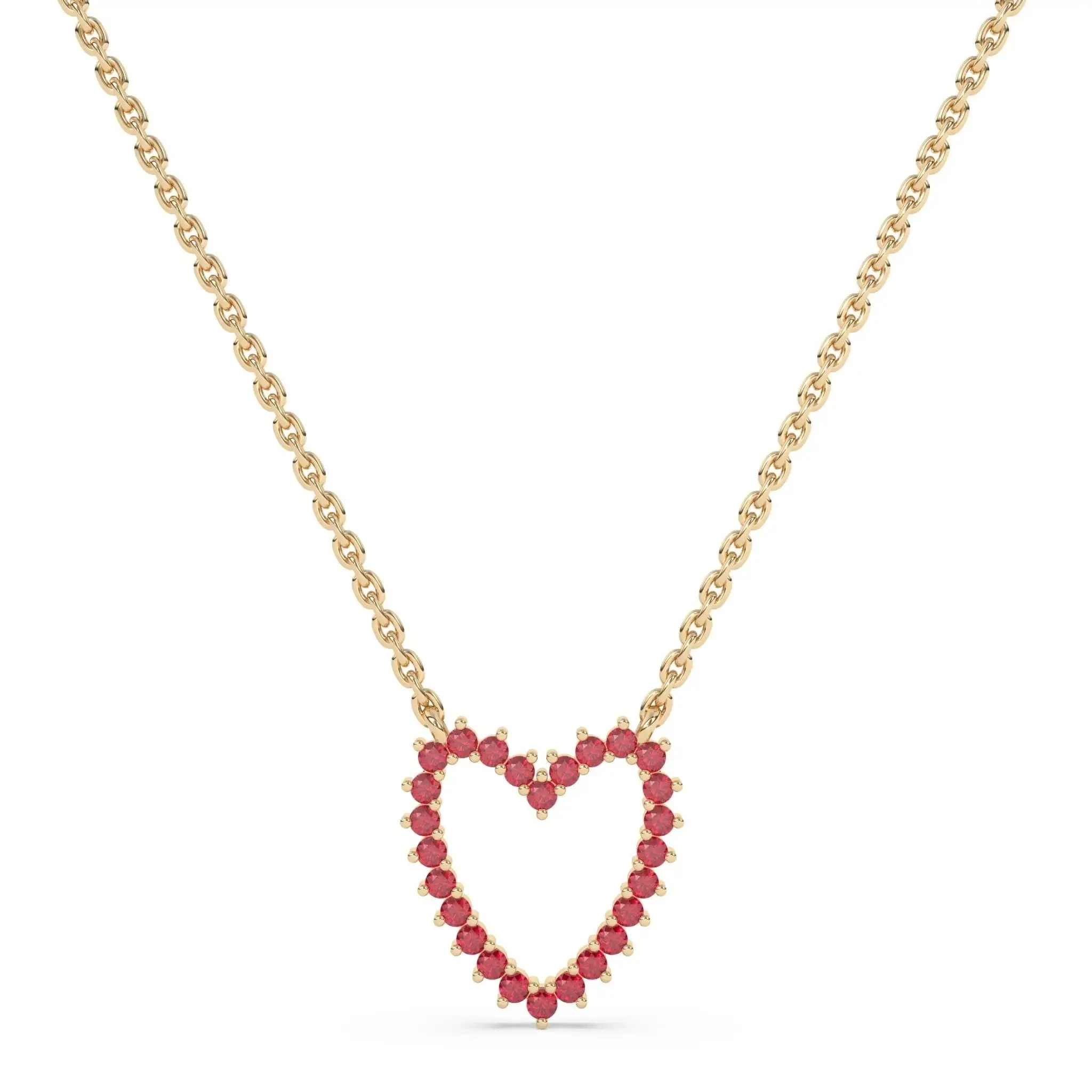 Ruby Open Heart Necklace