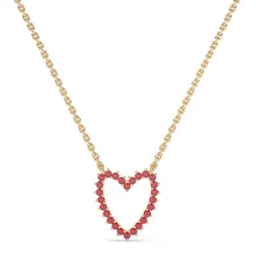 Ruby Open Heart Necklace