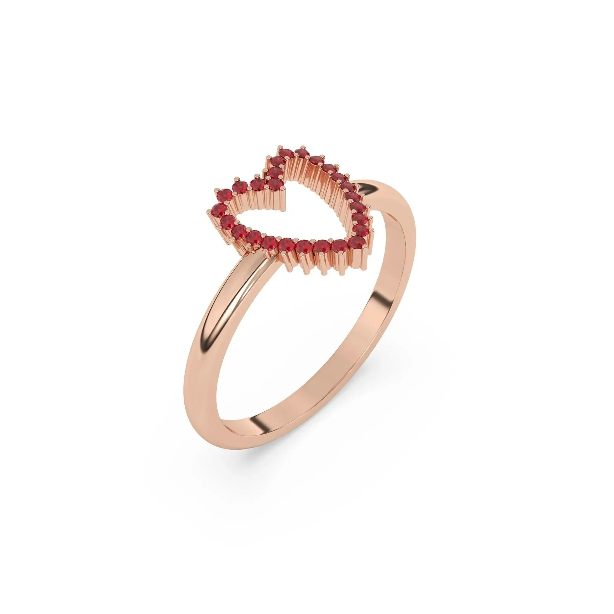 Ruby Open Heart Ring
