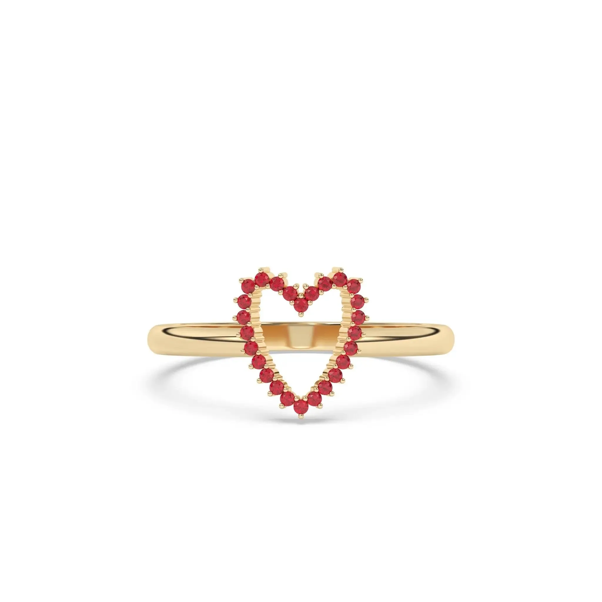 Ruby Open Heart Ring