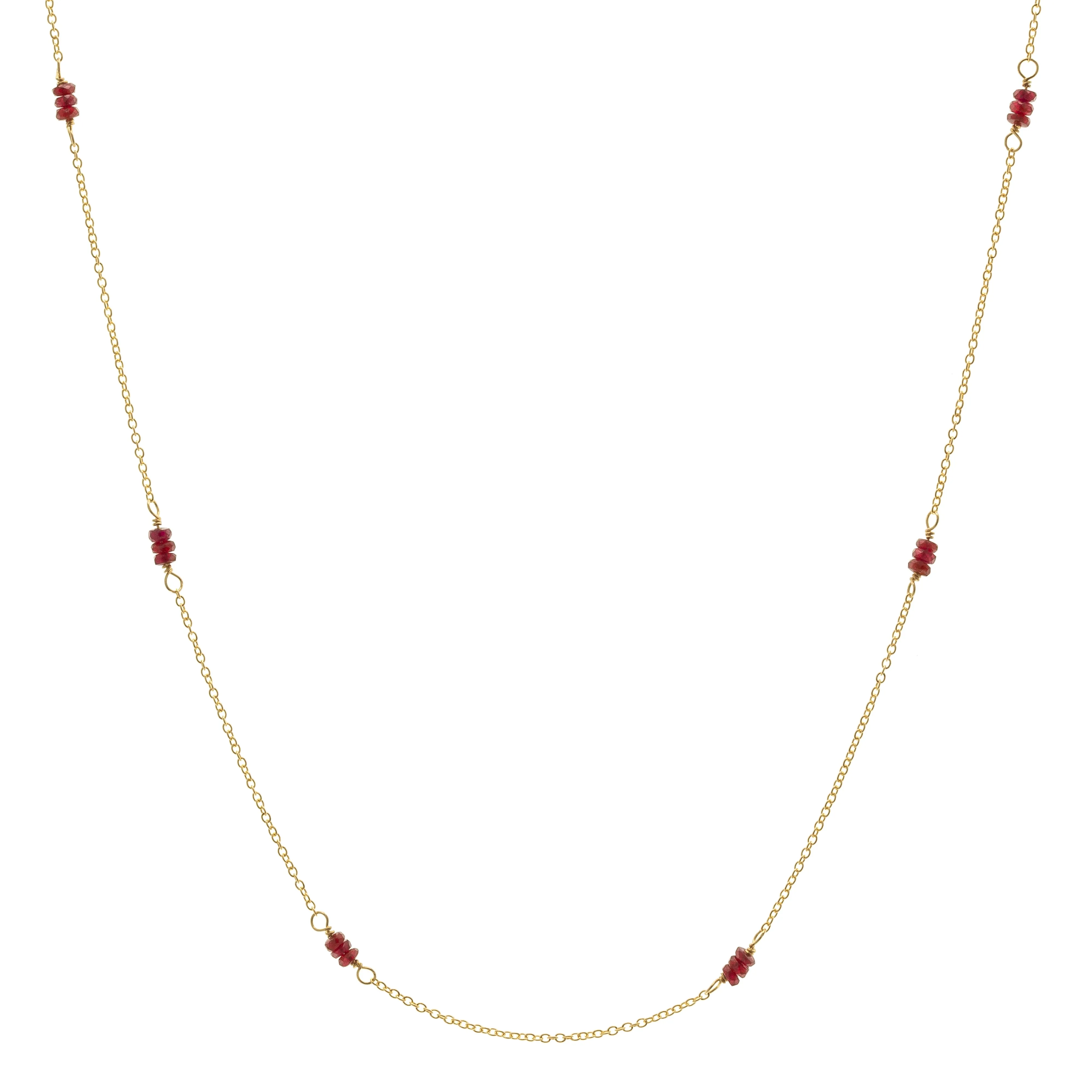 Sapphire or Ruby Station Necklace