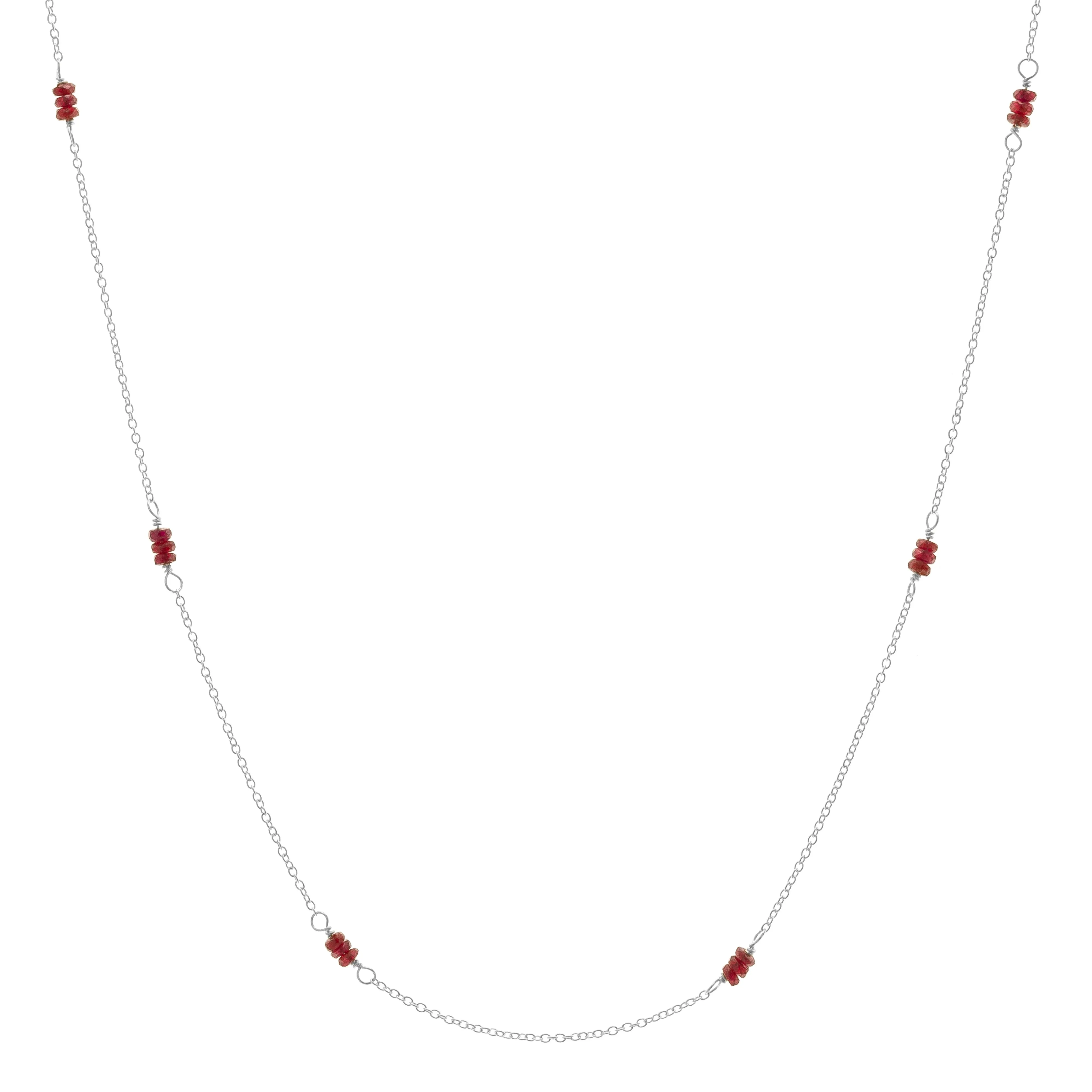 Sapphire or Ruby Station Necklace