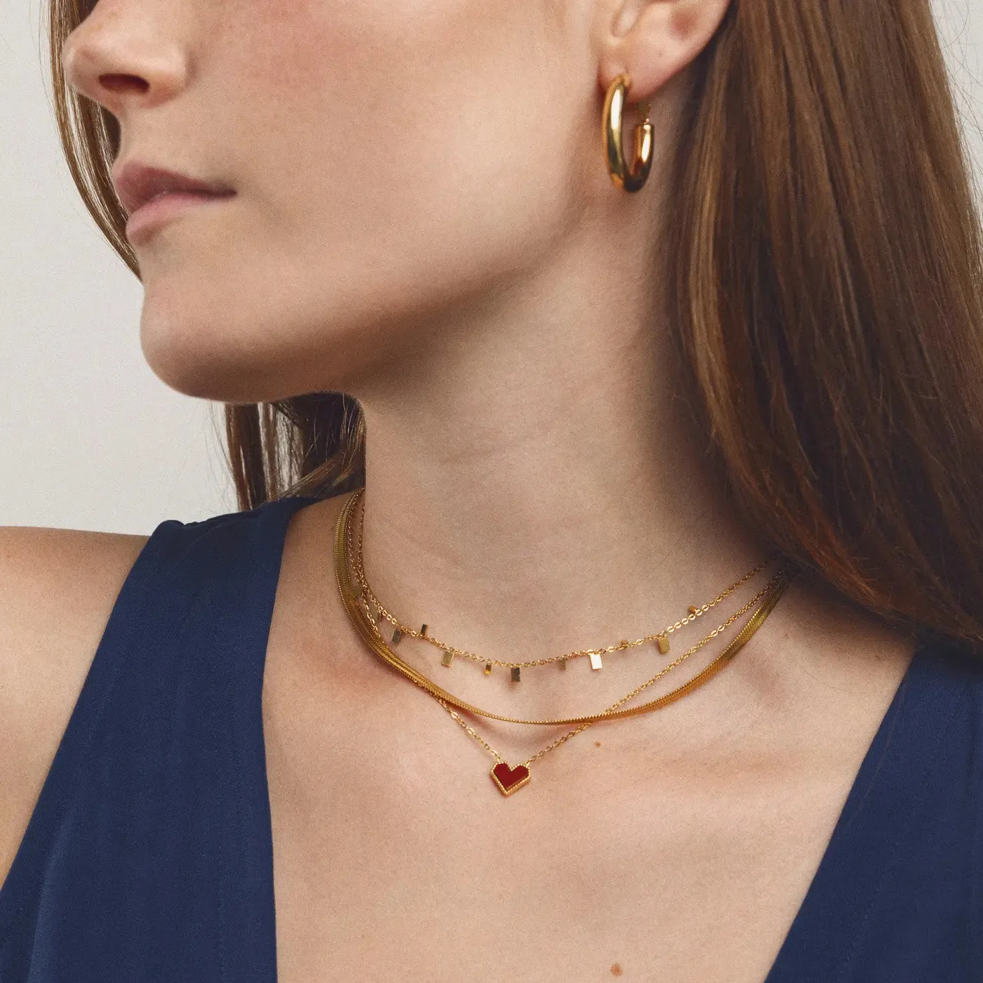 Sarah - Red Heart Necklace Stainless Steel