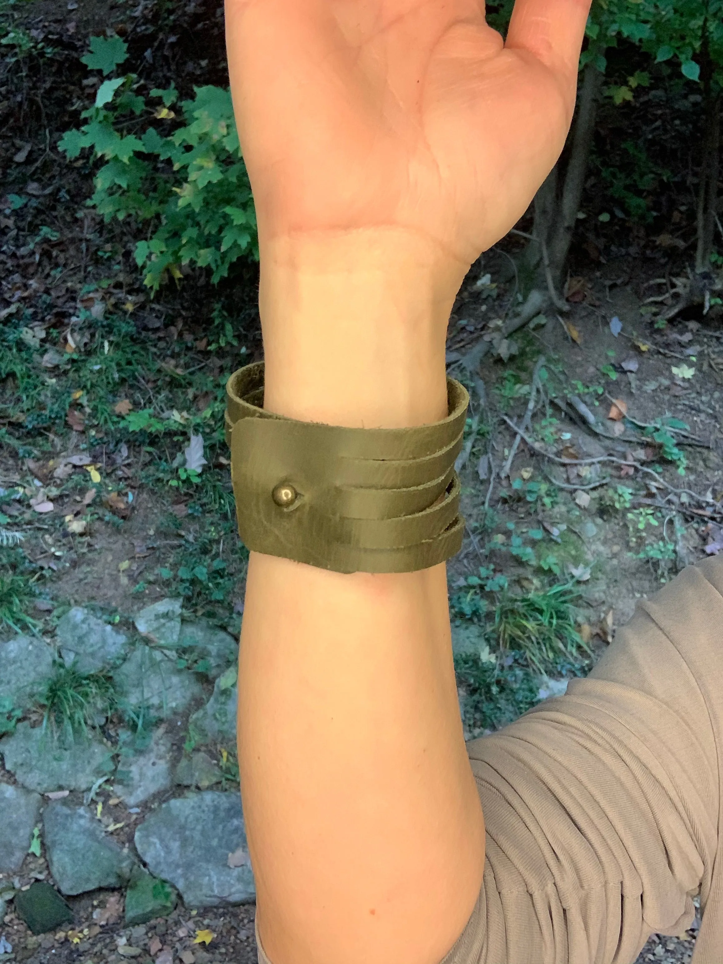Shredded Leather Cuff