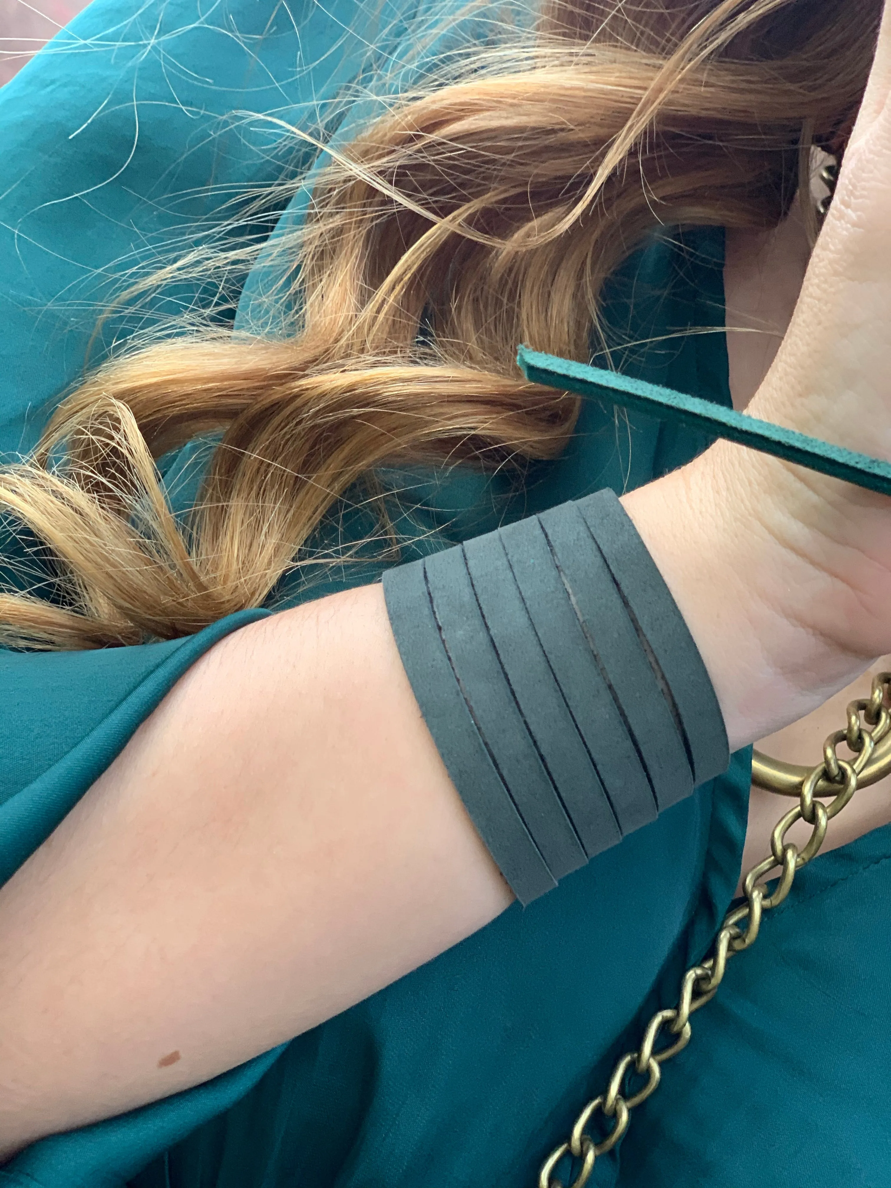 Shredded Leather Cuff