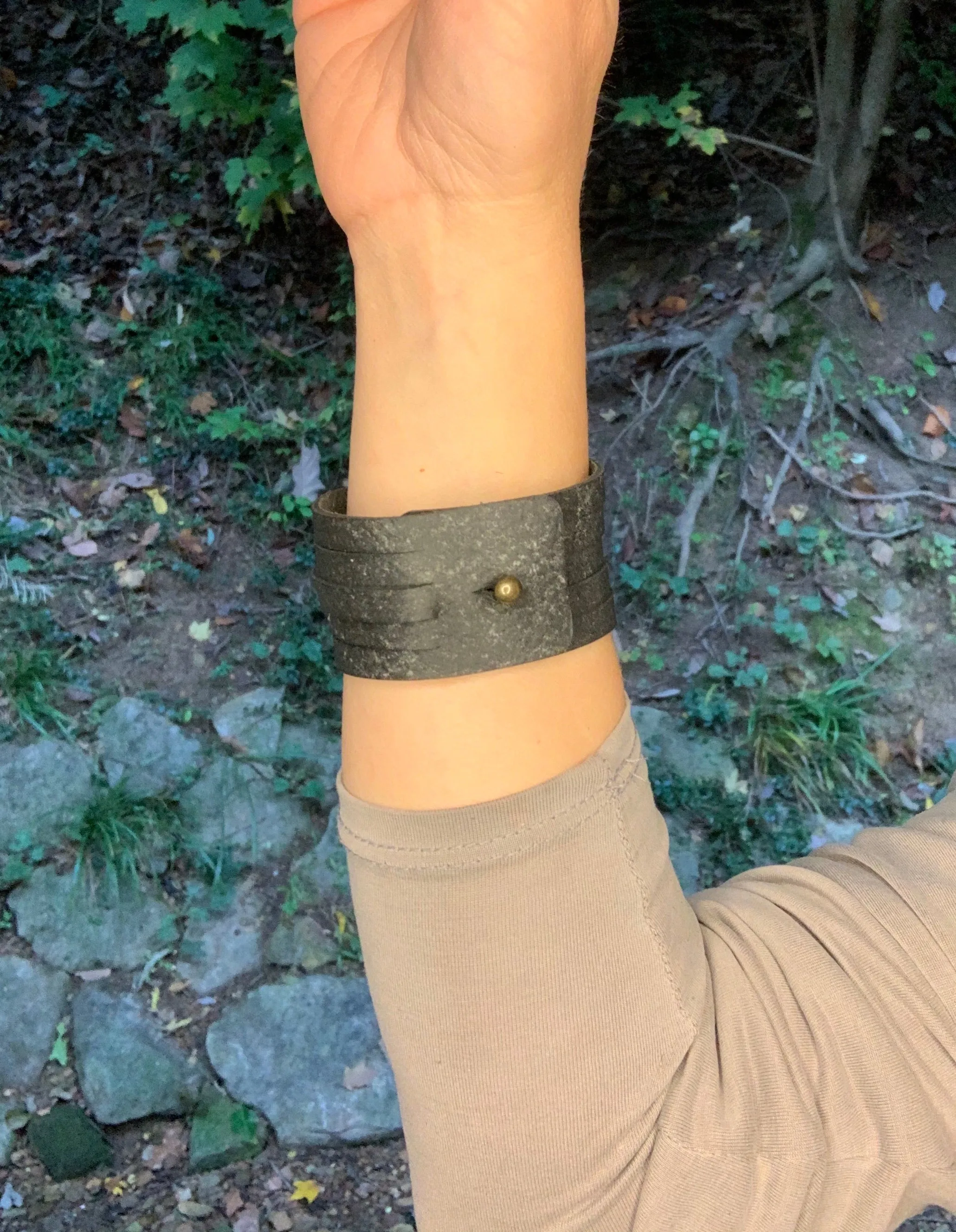 Shredded Leather Cuff
