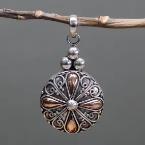 Silver & Gold Pendant - Classic Round | Exotic Jewelry by Ancient Wisdom