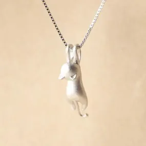 Silver Cat Pendant Necklace Jewelry