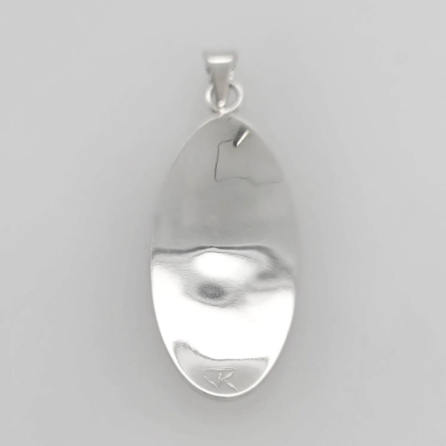 Silver Oval Hummingbird Spirit Pendant