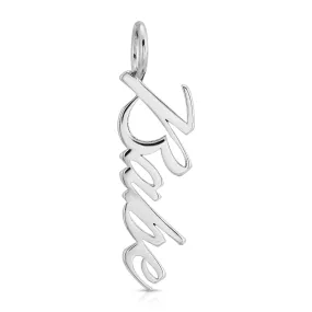 Silver Script Pendant Babe