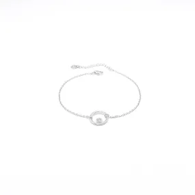 Small Zircon Circle Silver Bracelet