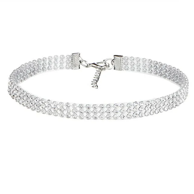 Soirée Crystal Rhinestone Choker Necklace
