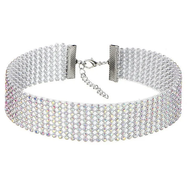 Soirée Crystal Rhinestone Choker Necklace