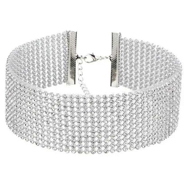 Soirée Crystal Rhinestone Choker Necklace