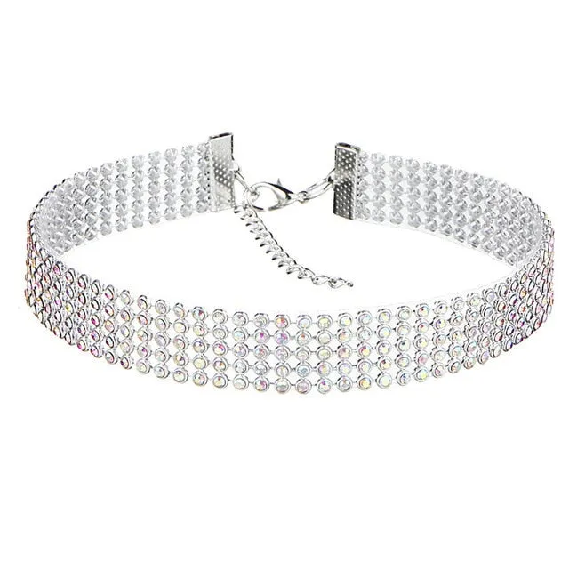 Soirée Crystal Rhinestone Choker Necklace