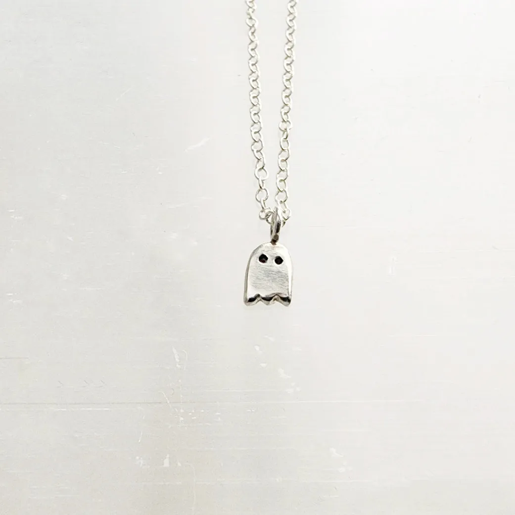 Sterling Silver Ghost Charm Layering Necklace