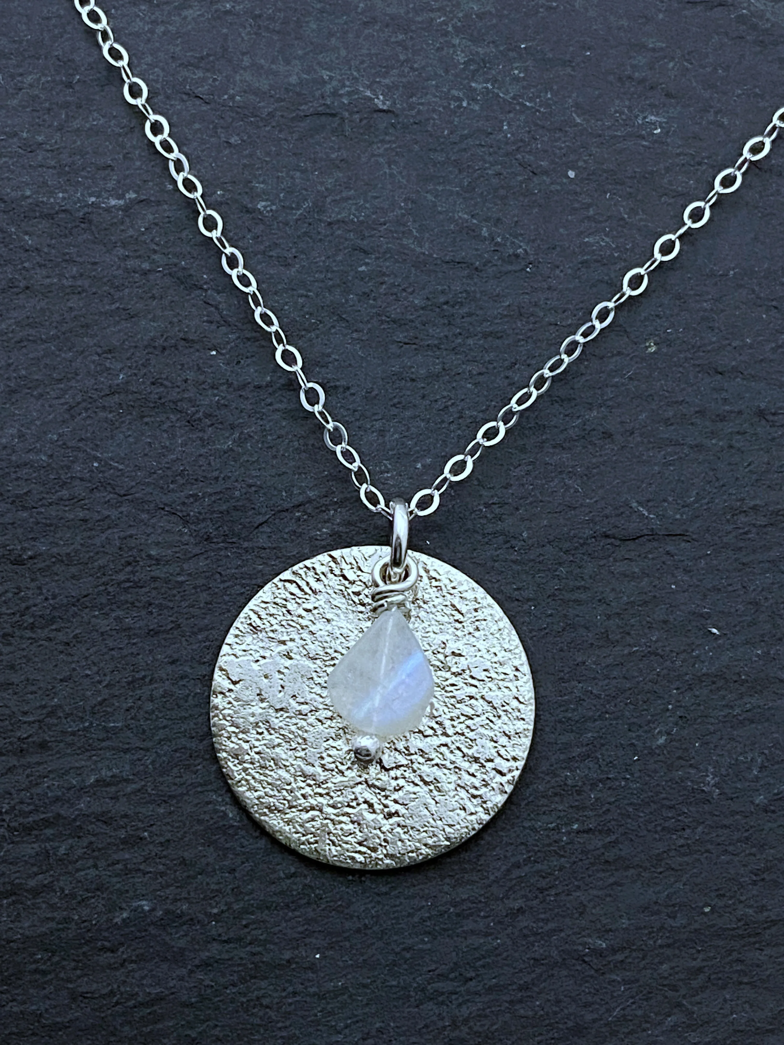 Sterling silver necklace with moonstone