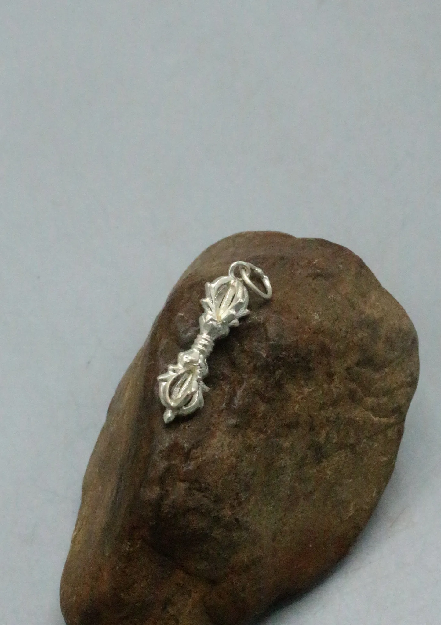 Sterling Silver Vajra (Dorjee) Pendant 1 Inch
