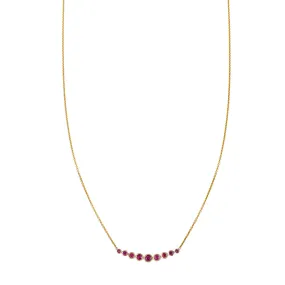Tapered Ruby Arch Necklace