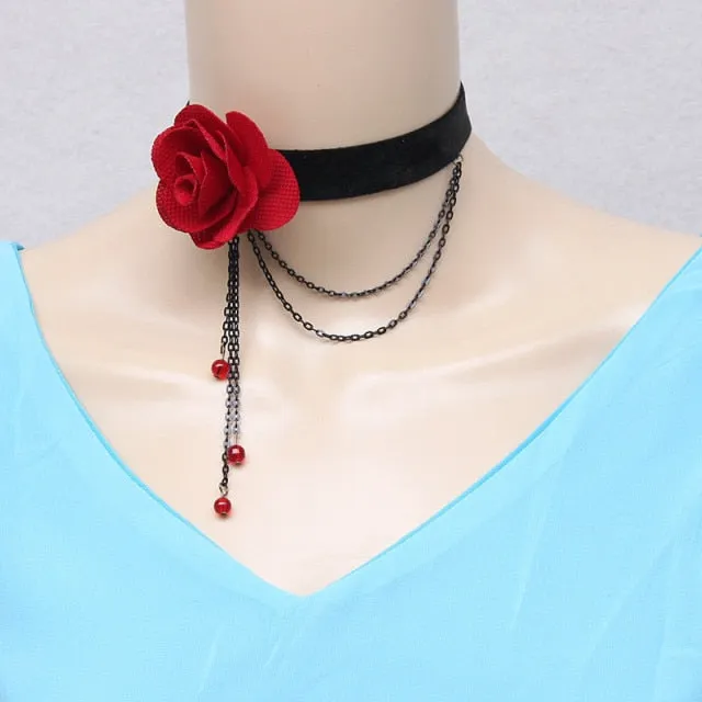 VenusFox Sexy Gothic Black Lace Choker