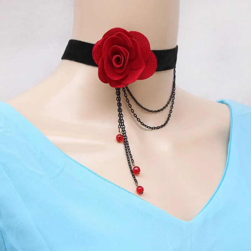 VenusFox Sexy Gothic Black Lace Choker