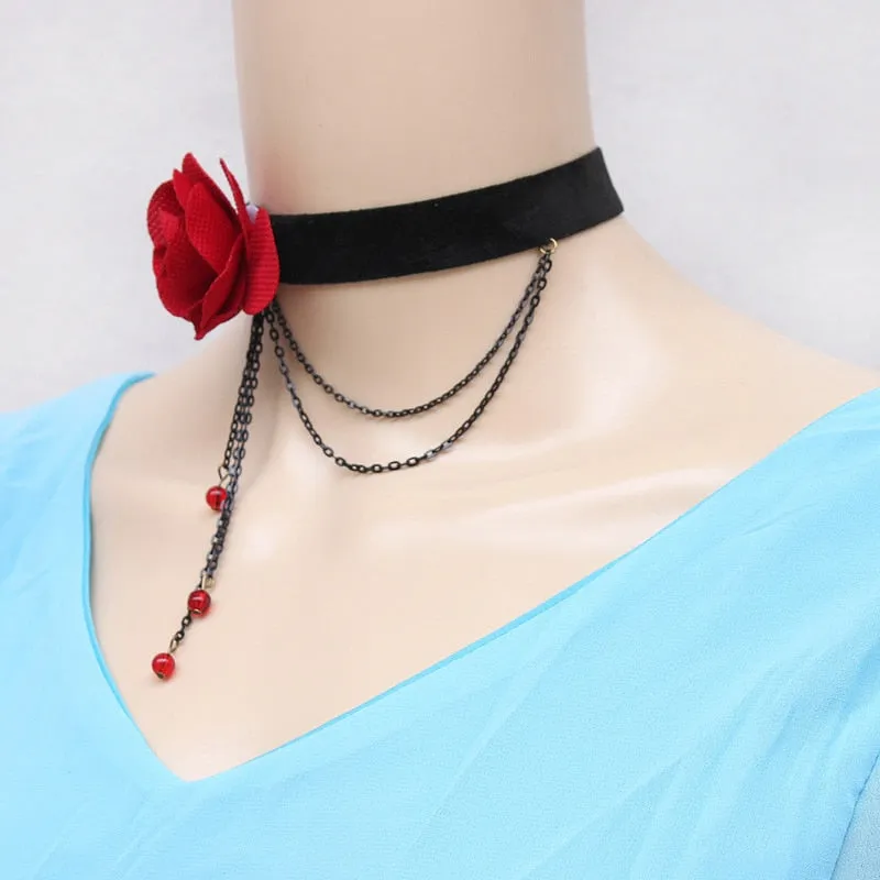 VenusFox Sexy Gothic Black Lace Choker