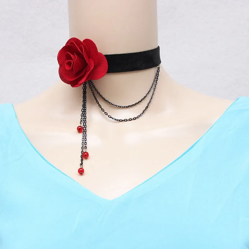 VenusFox Sexy Gothic Black Lace Choker